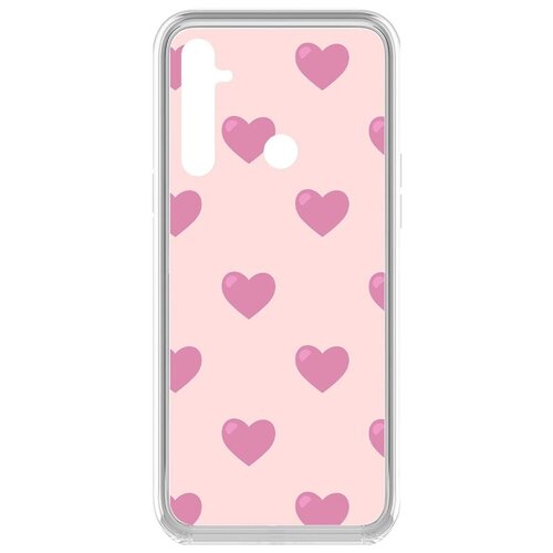 Чехол-накладка Krutoff Clear Case Женский день - Пурпурные сердца для Realme 6i