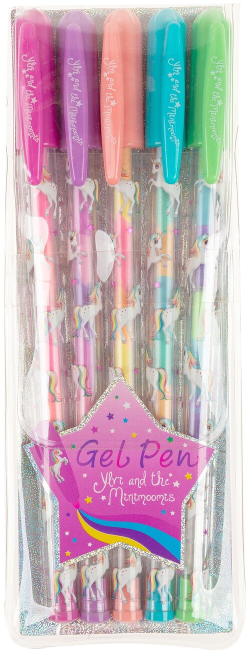 Набор красивых цветных гелевых ручек неоновых цветов Ylvi & the Minimoomis Gel Pen для девочек для рисования для творчества (5 штук)