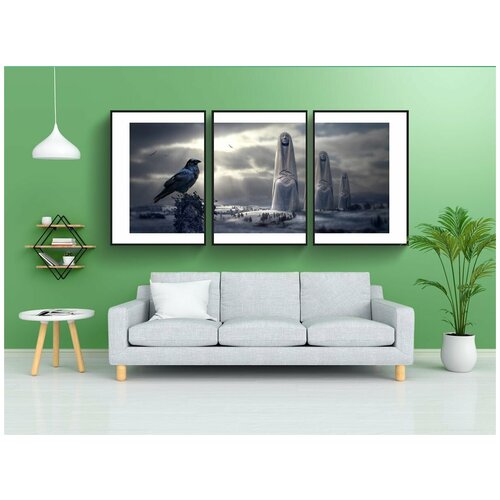 фото Набор модулных постеров для интерьера "фантазия, зима, снег" 60x90 см. в тубусе, без рамки lotsprints