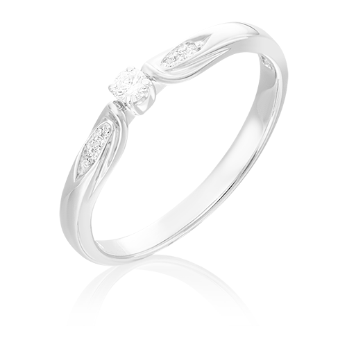 PLATINA jewelry Кольцо из белого золота с бриллиантом 01-4970-00-101-1120-30, размер 15,5