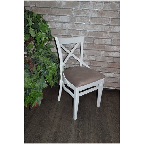 фото Evita/стул деревянный соло венский тон 9 белый,ткань neo 08 ,бежевый. 2шт/стул для кухни/стул для гостиной/стул/стул соло (мягкий)/стул деревянный/стул с мягким сиденьем/ мягкое сиденье