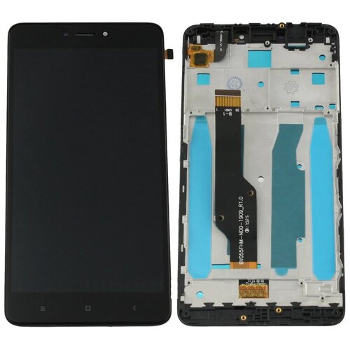 Дисплей (экран) в сборе с тачскрином для Xiaomi Redmi Note 4X с рамкой черный (Premium LCD) / 1280x720