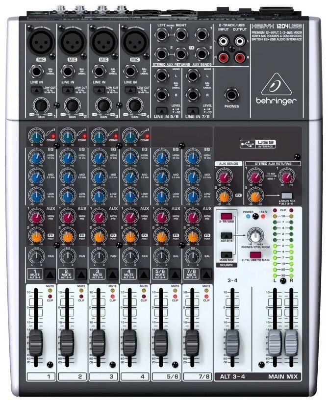 Микшерный пульт BEHRINGER Xenyx 1204USB - фото №1