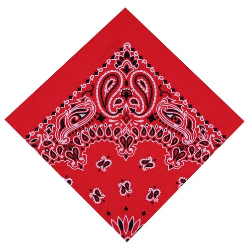 фото Бандана платок в стиле hip-hop универсальная косынка повязка для волос на голову, красная с цветком baziator