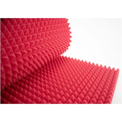 Акустический поролон Розовый пирамида/ Звукоизоляция (1 лист - 475х475 мм) - Шумология 