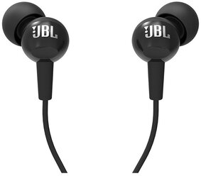 Наушники проводные , с микрофоном JBL C100SI, mini jack 3.5 mm, черный