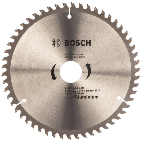 Диск пильный BOSCH 2.608.644.389 ECO ALU/Multi 190x30-54T для алюминия/мультиматериал