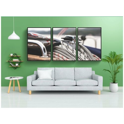 фото Набор модулных постеров для интерьера "веревка, лодка, парусный спорт" 60x90 см. в тубусе, без рамки lotsprints