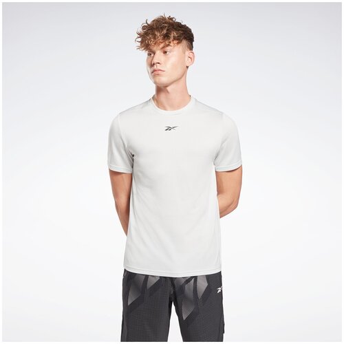 фото Футболка reebok workout melange ss tee серый l gj0702