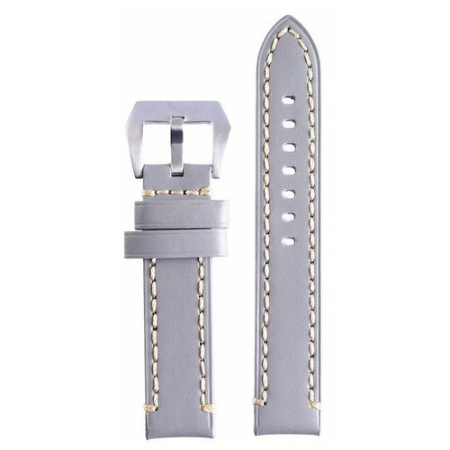фото Ремешок для часов "bugert" 20 мм, натуральная кожа, l=20 см, серый noname