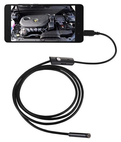 Камера-эндоскоп дляартфона с жестким шлангом 1 м