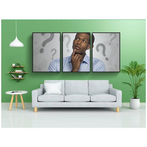 фото Набор модулных постеров для интерьера "человек, мышление, сомневаться" 60x90 см. в тубусе, без рамки lotsprints