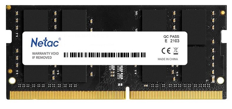 Оперативная память Netac Basic DDR4 - 16Gb, 2666 МГц, SO-DIMM, CL19 (ntbsd4n26sp-16)