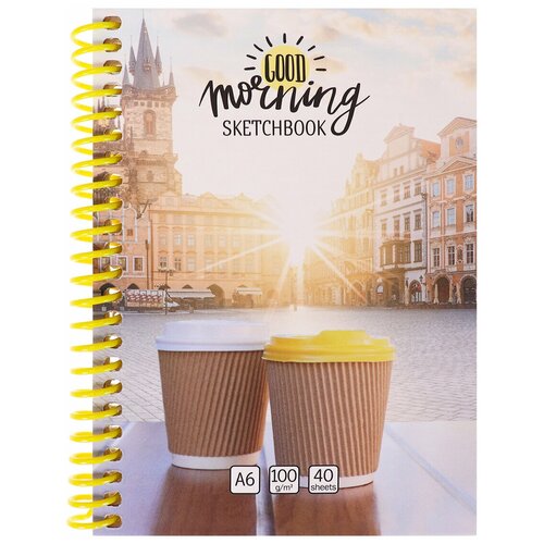 Скетчбук А6 Soft Touch Good Morning City (7БЦ, спираль, 40л, 100г) С40-5759