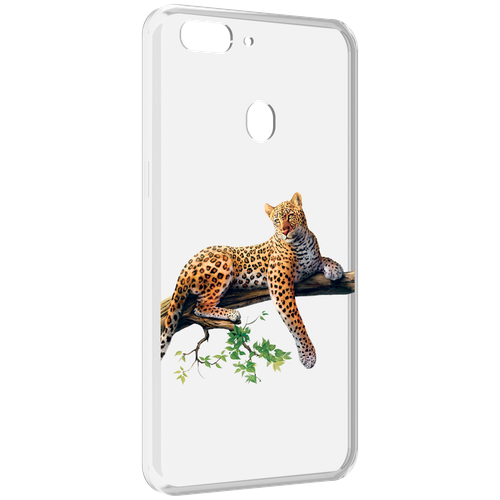 Чехол MyPads леопард-на-дереве детский для Oppo Realme 2 задняя-панель-накладка-бампер