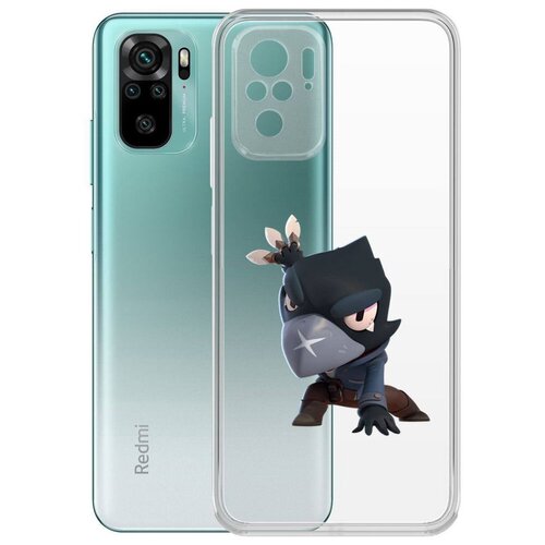 Чехол-накладка Krutoff Clear Case Brawl Stars-Ворон для Xiaomi Redmi Note 10/ Note 10S чехол накладка krutoff clear case brawl stars темный корсар карл для realme 10 4g