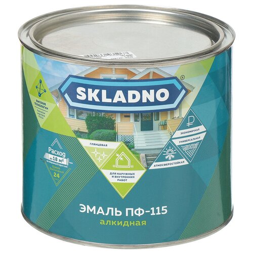 Эмаль Skladno, ПФ-115, алкидная, слоновая кость, 1.8 кг