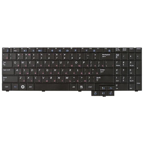 Клавиатура для ноутбука Samsung R525 R528 R530 Series Плоский Enter Черная без рамки PN BA59-02832C 720₽