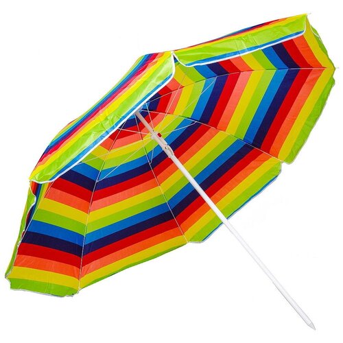 Зонт пляжный 200 см, с наклоном, 8 спиц, металл, Разноцветные полоски, LG08