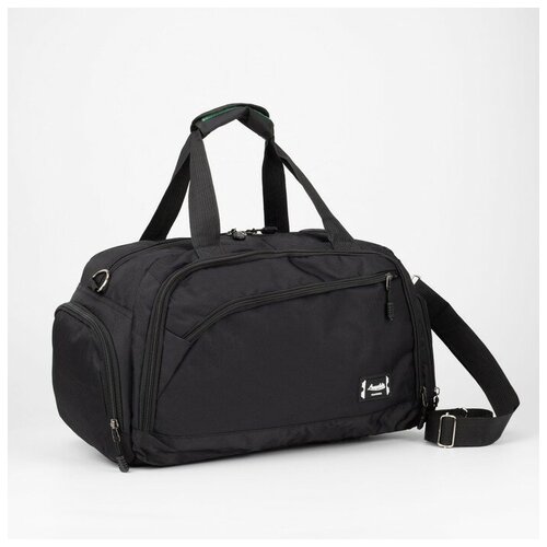 фото Сумка спортивная, отдел на молнии, 3 наружных кармана, длинный ремень, цвет чёрный nemarket