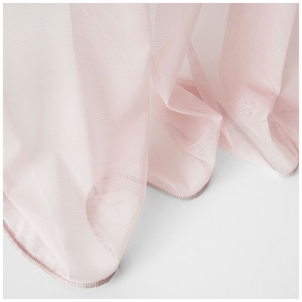 Тюль сетка Грик (300х270) бледно-розовый - фотография № 3
