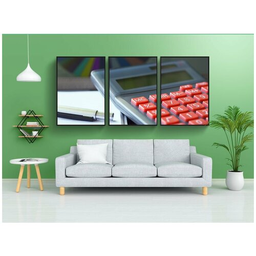 фото Набор модулных постеров для интерьера "калькулятор, расчет, уверенность" 60x90 см. в тубусе, без рамки lotsprints