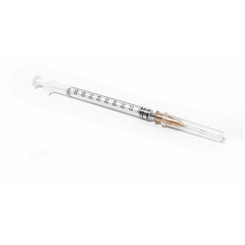 Шприц инъекционный инсулиновый однократного применения, трехдетальный 1А "Луер", с иглой 0,4х12-Н, 100 штук
