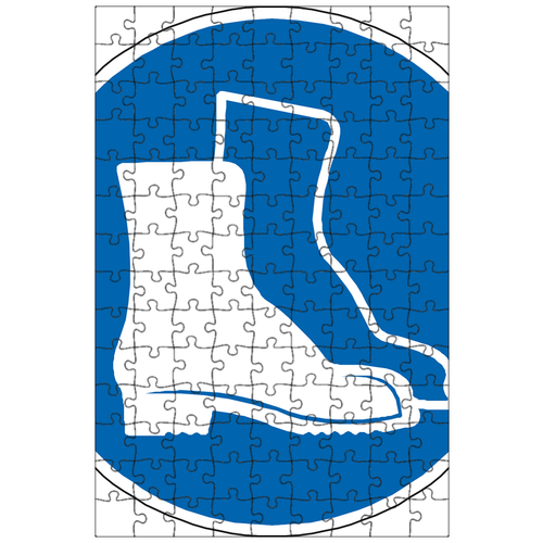 фото Магнитный пазл 27x18см."защита ног, сапоги, синий" на холодильник lotsprints
