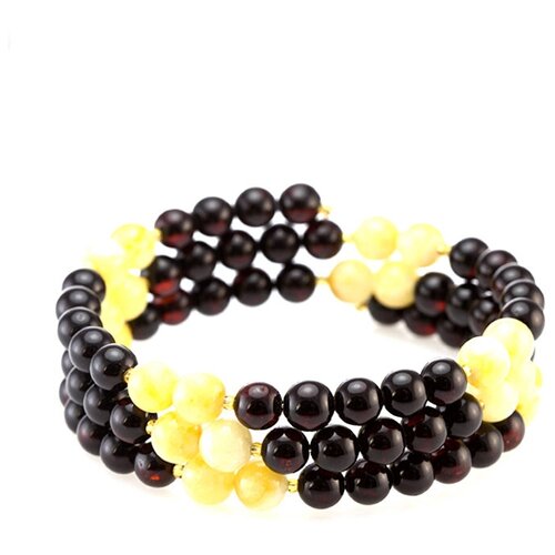 фото Amberholl эффектный браслет из бусин-шаров натурального формованного балтийского янтаря «анжелика»