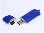 Кожаная флешка классической прямоугольной формы (128 Гб / GB USB 3.0 Синий/Blue 215 Оригинальная флешка необычный подарок сотруднику)