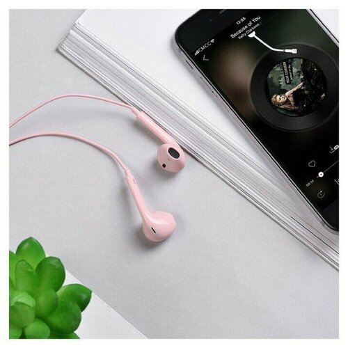 Наушники Hoco M55 проводные вкладыши микрофон Jack 35 12 м розовые 50900₽