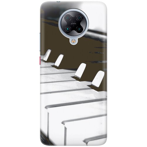 фото Силиконовый чехол на xiaomi redmi k30 pro / poco f2 pro / сяоми редми к30 про / поко ф2 про с принтом "черно-белые клавиши gosso
