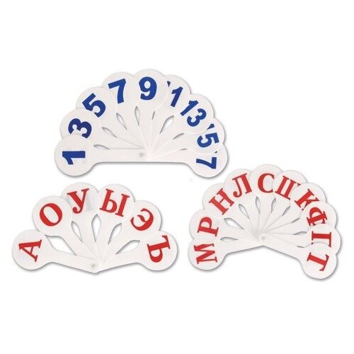 Пчелка Веер-касса (гласные, согласные, цифры от 1 до 20) пчелка, набор 3 шт., европодвес, Н-1 (8 уп.)