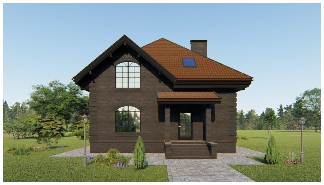 Проект жилого дома STROY-RZN 15-0040 (217,96 м2, 10,52*15,82 м, керамический блок 380 мм, облицовочный кирпич)