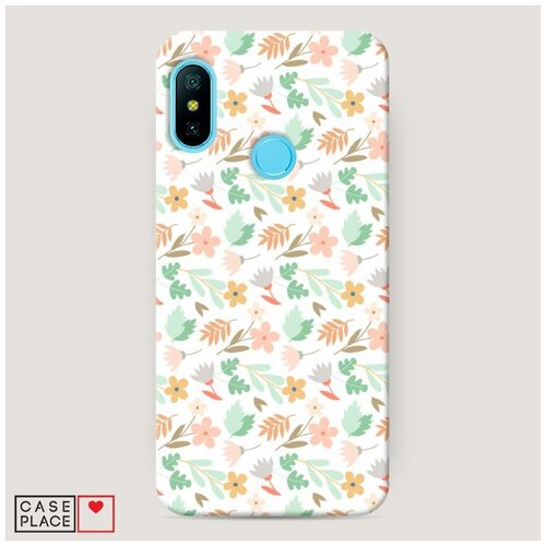 фото Чехол пластиковый xiaomi mi a2 lite цветочный узор 7 case place