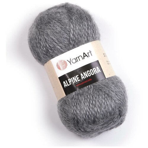 фото Пряжа для вязания yarnart 'alpine angora' 150гр 150м (20% шерсть, 80% акрил) (335 серый), 3 мотка