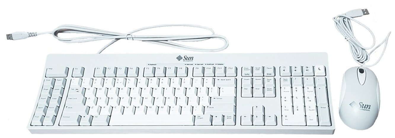 Комплект Sun Microsystems мышь и клавиатура USB проводная, цвет платиновый X3731A 565-1831-03