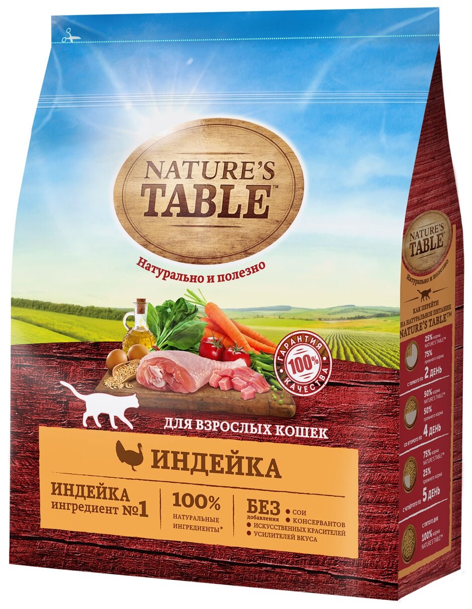 Сухой корм Nature’s Table™ для взрослых кошек, Индейка, 1,1кг - фотография № 5