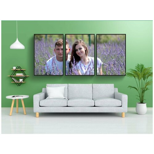 фото Набор модулных постеров для интерьера "пара, лаванда, любовь" 60x90 см. в тубусе, без рамки lotsprints