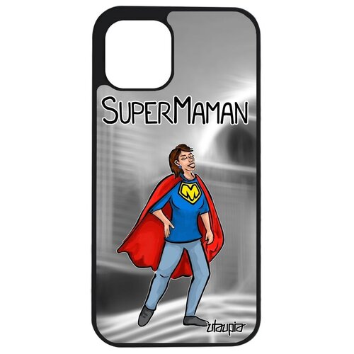 фото Необычный чехол на смартфон // apple iphone 12 // "супермама" смешной семья, utaupia, серый
