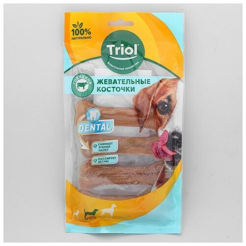 Кость из жил Triol, 10 см, 30-40 г, 4 шт. кость из жил triol 10 см 30 40 г 4 шт