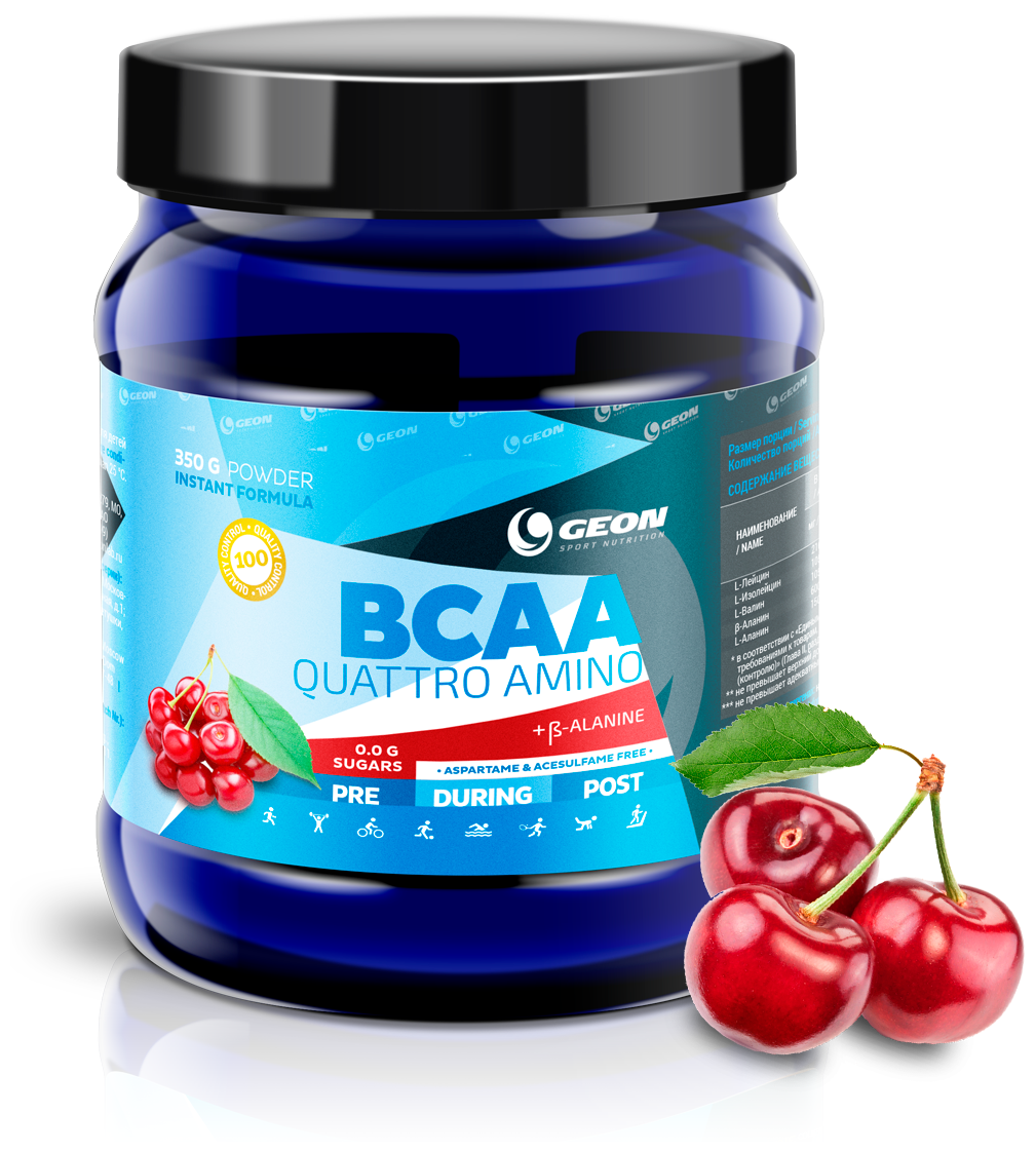 Комплекс BCAA GEON Quattro Amino, порошок, 350гр, арбуз - фото №4