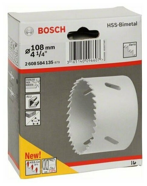 Коронка Bosch HSS-биметалл под стандартный адаптер 108 mm 4 1/4 (арт 2608584135)