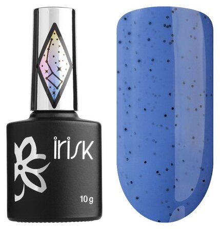 IRISK, Гель-лак Zodiak, 10гр (354 Созвездия) (темный небесно-голубой, с черными конфетти, плотный.)