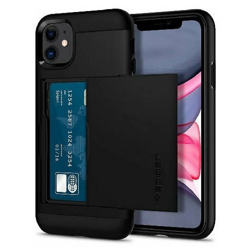 фото Чехол- визитница spigen для iphone 11 slim armor cs (black)