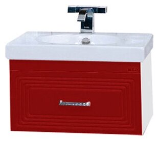 фото Тумба с раковиной Misty Европа 60 красная эмаль