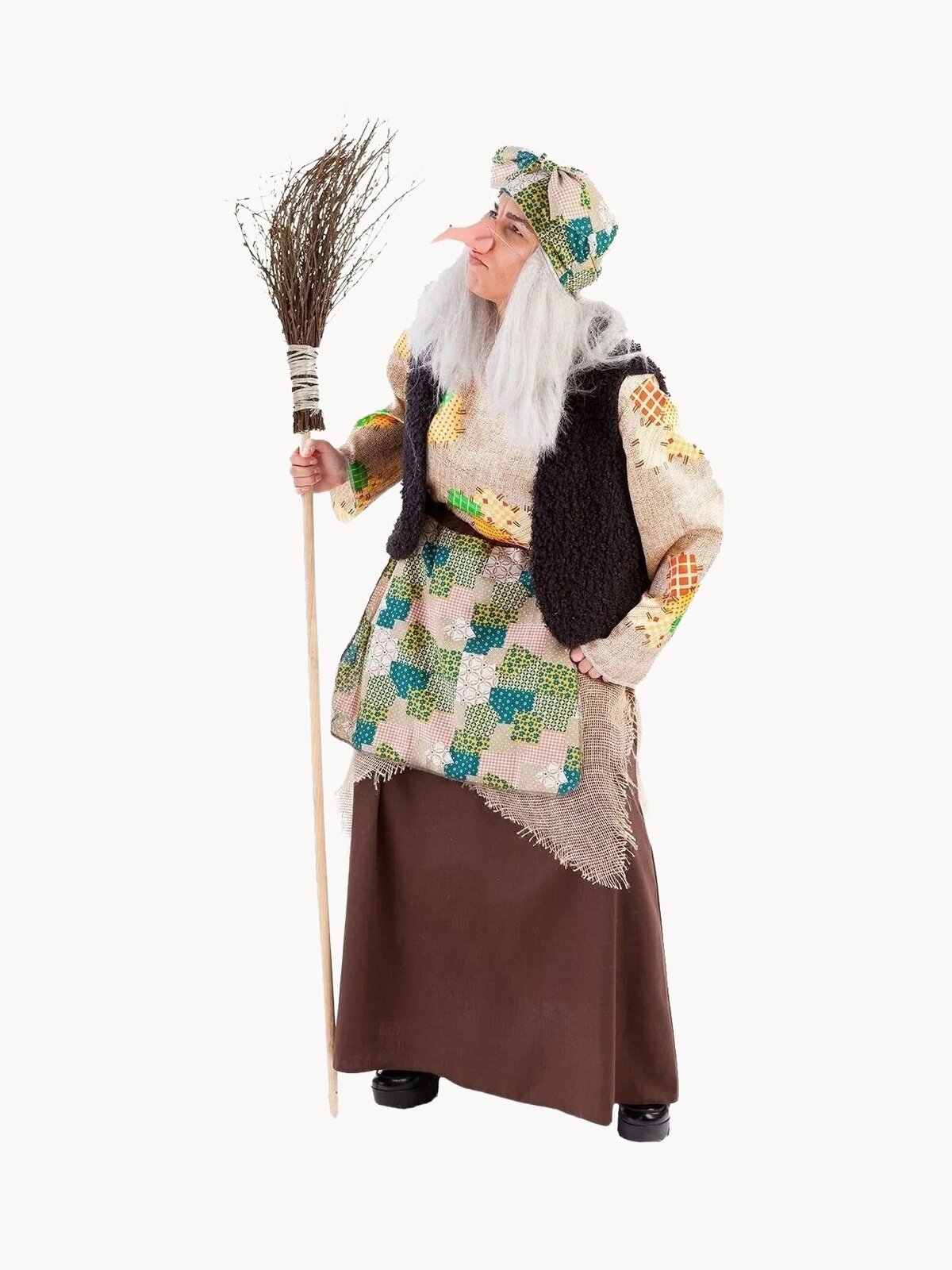Баба Яга взрослый костюм, размер 48/50, коричневый