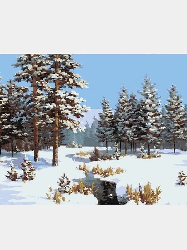 Картина по номерам на холсте 50х40 "Зимний пейзаж" Знайленд КН50401712