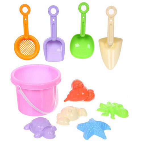 Набор для игры в песочнице Нежность 17125 см 10 предметов микс 679₽