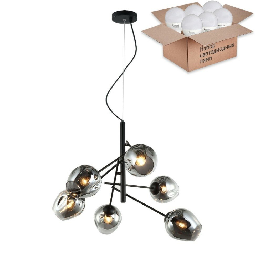 Подвесная люстра с лампочками Favourite Traube 2359-6P+Lamps E27 P45 - фото №9
